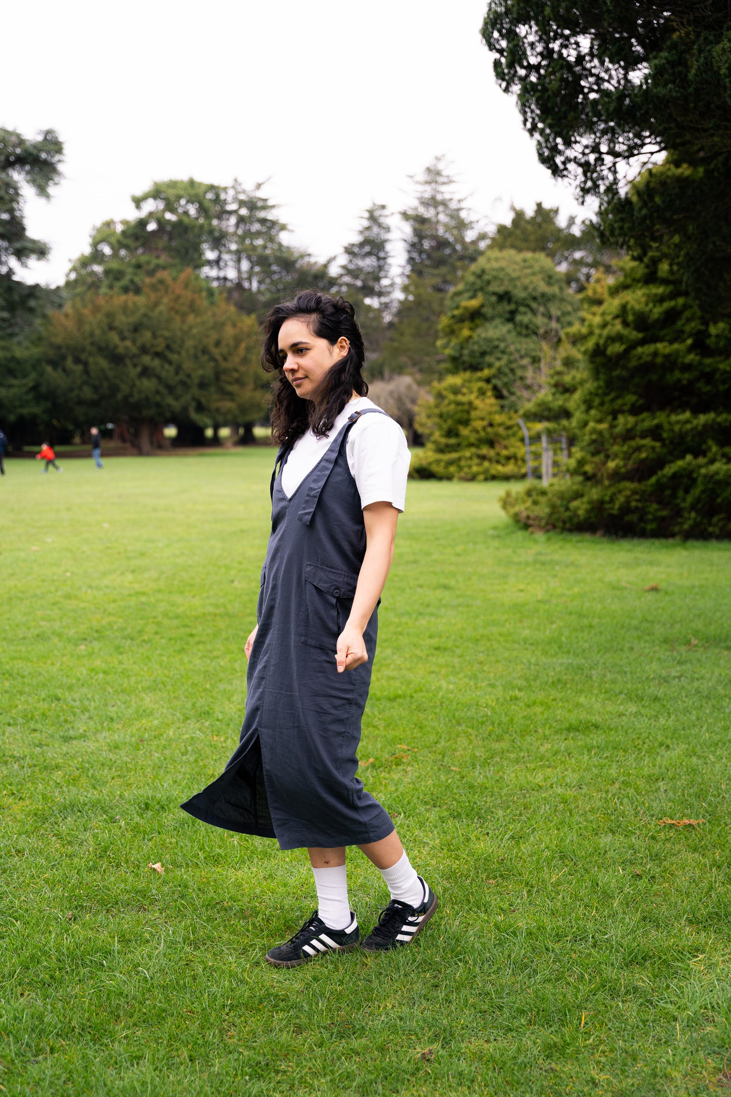 
                  
                    Kantan Overall Dress with pockets and adjustable straps- Navy
                  
                