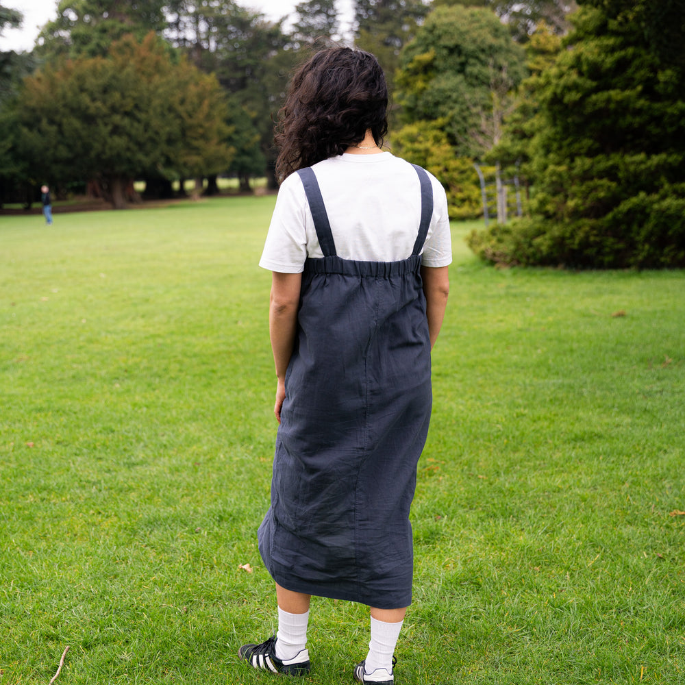 
                  
                    Kantan Overall Dress with pockets and adjustable straps- Navy
                  
                