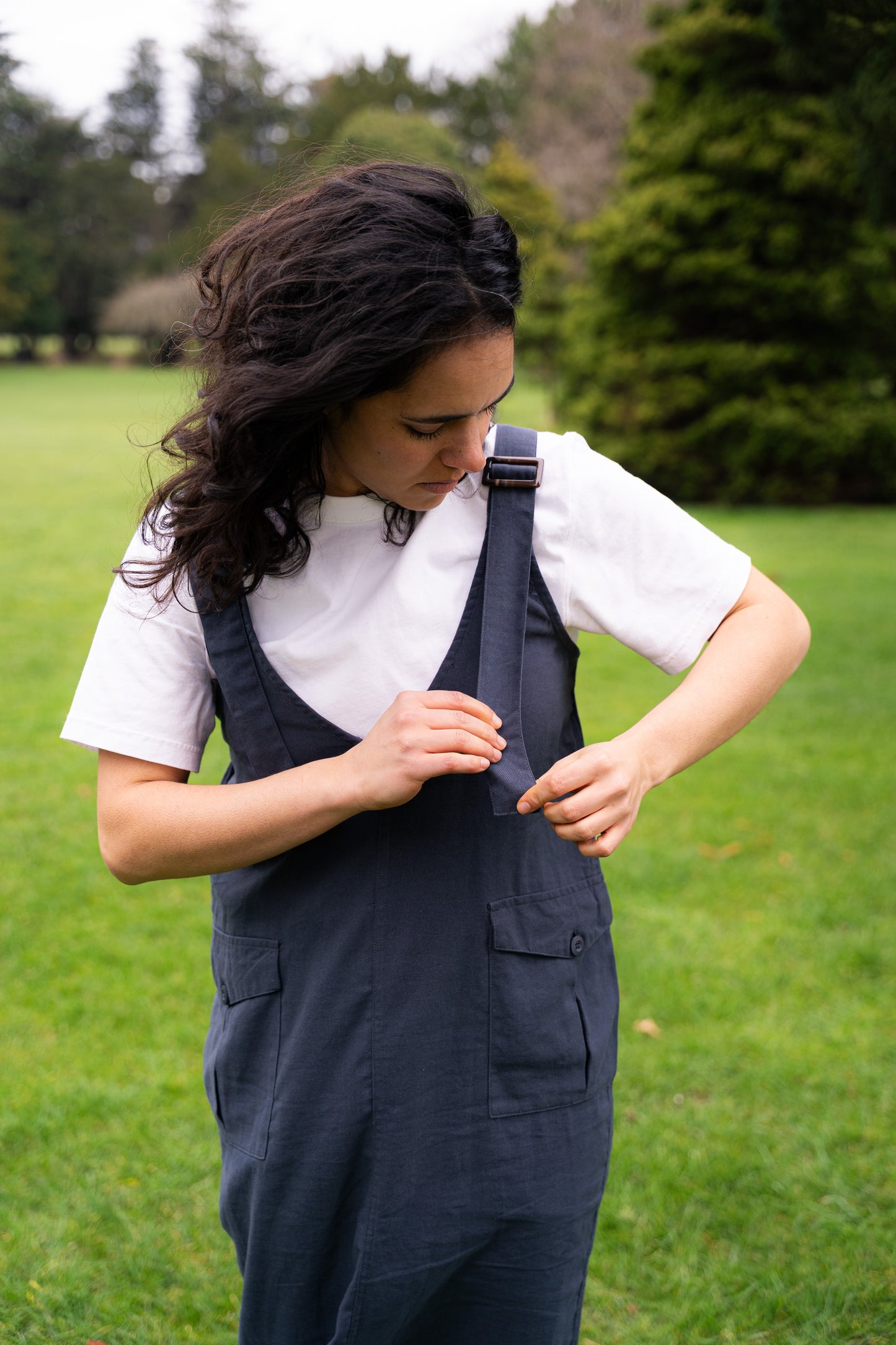 
                  
                    Kantan Overall Dress with pockets and adjustable straps- Navy
                  
                