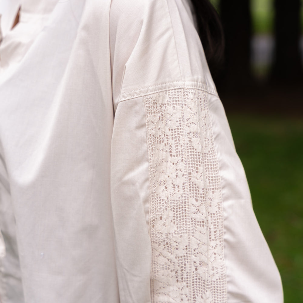 
                  
                    2 Way Blouse with Ribbons- Beige
                  
                