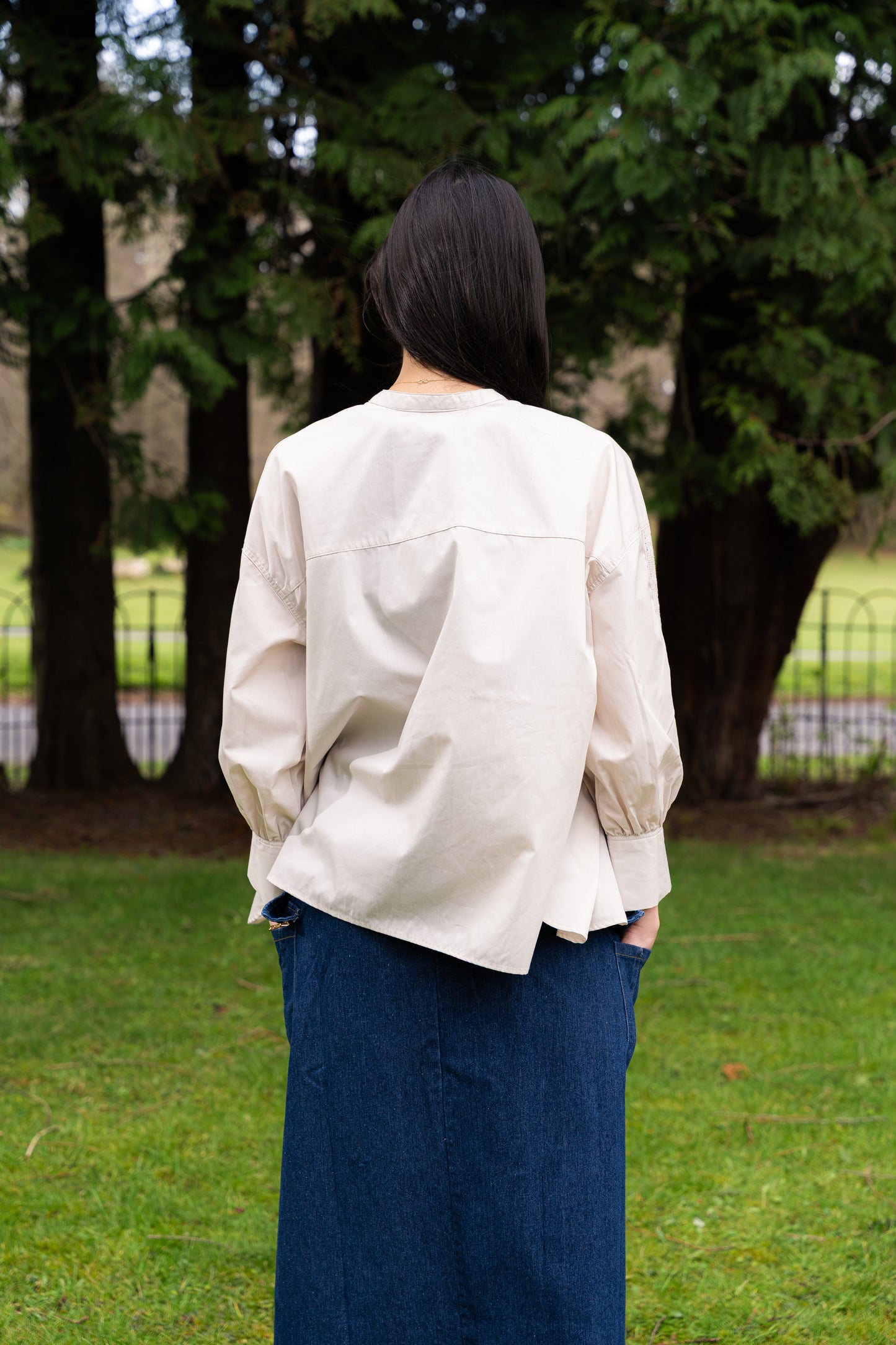
                  
                    2 Way Blouse with Ribbons- Beige
                  
                
