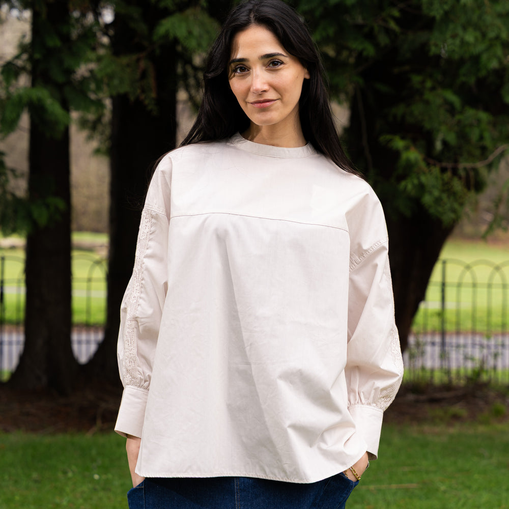 
                  
                    2 Way Blouse with Ribbons- Beige
                  
                