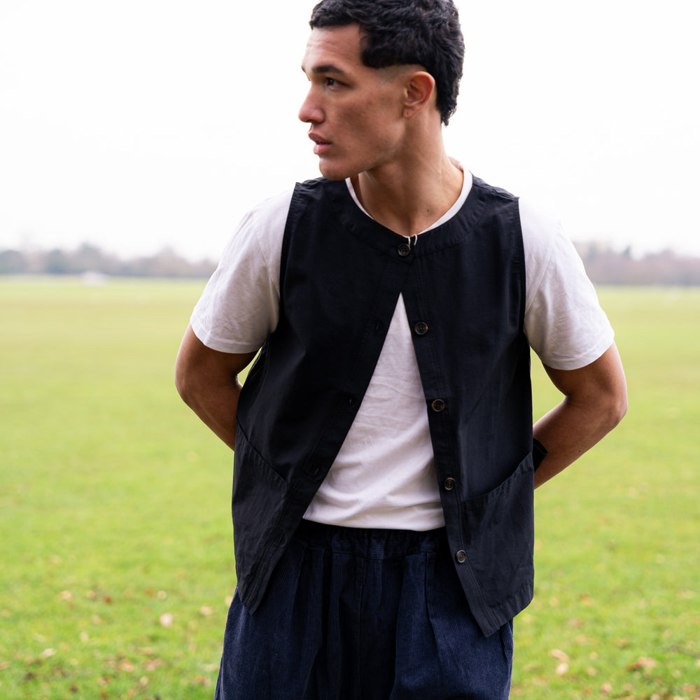 
                  
                    2 Way Pocket Vest Outerwear- Black
                  
                