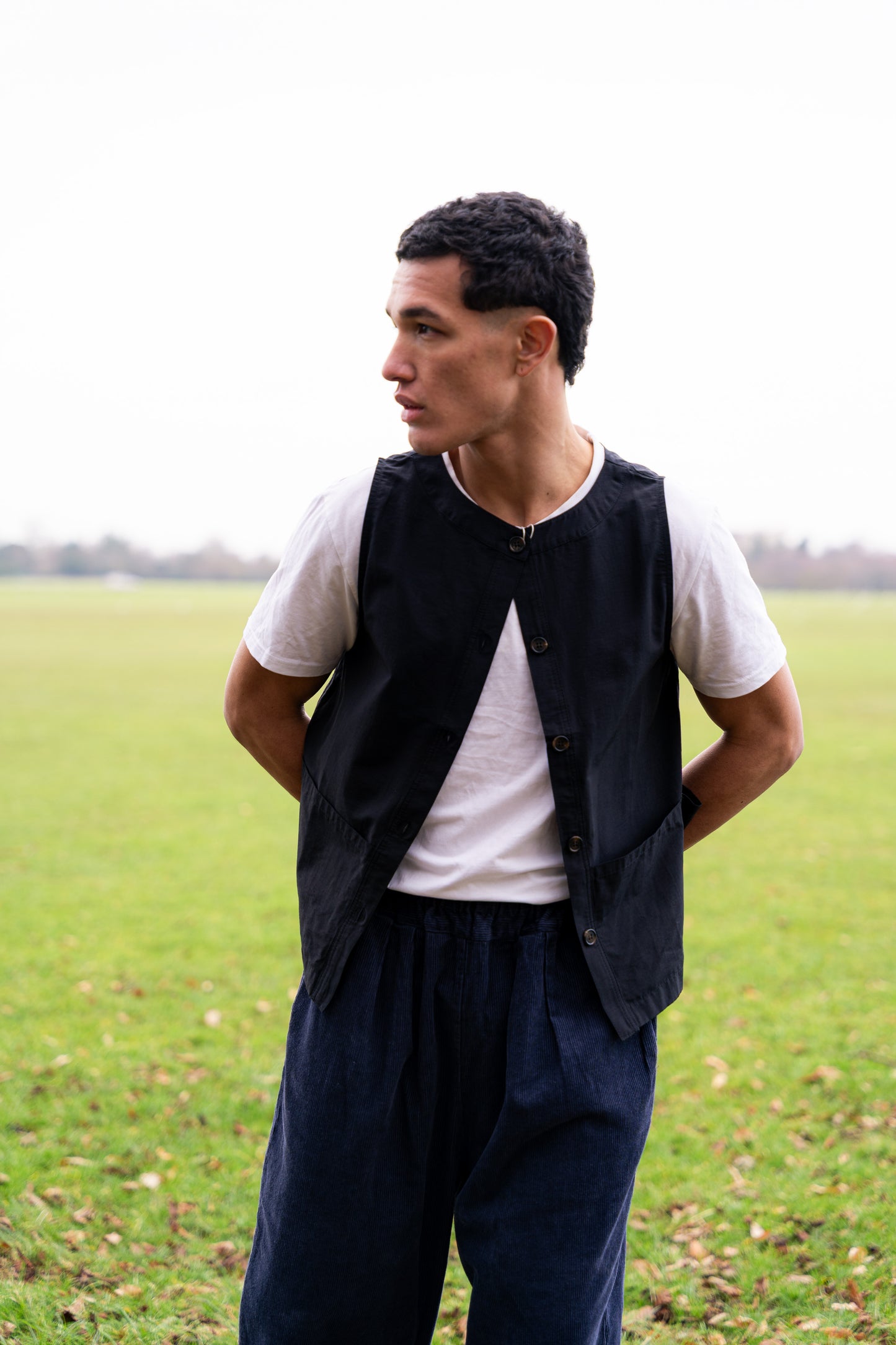
                  
                    2 Way Pocket Vest Outerwear- Black
                  
                