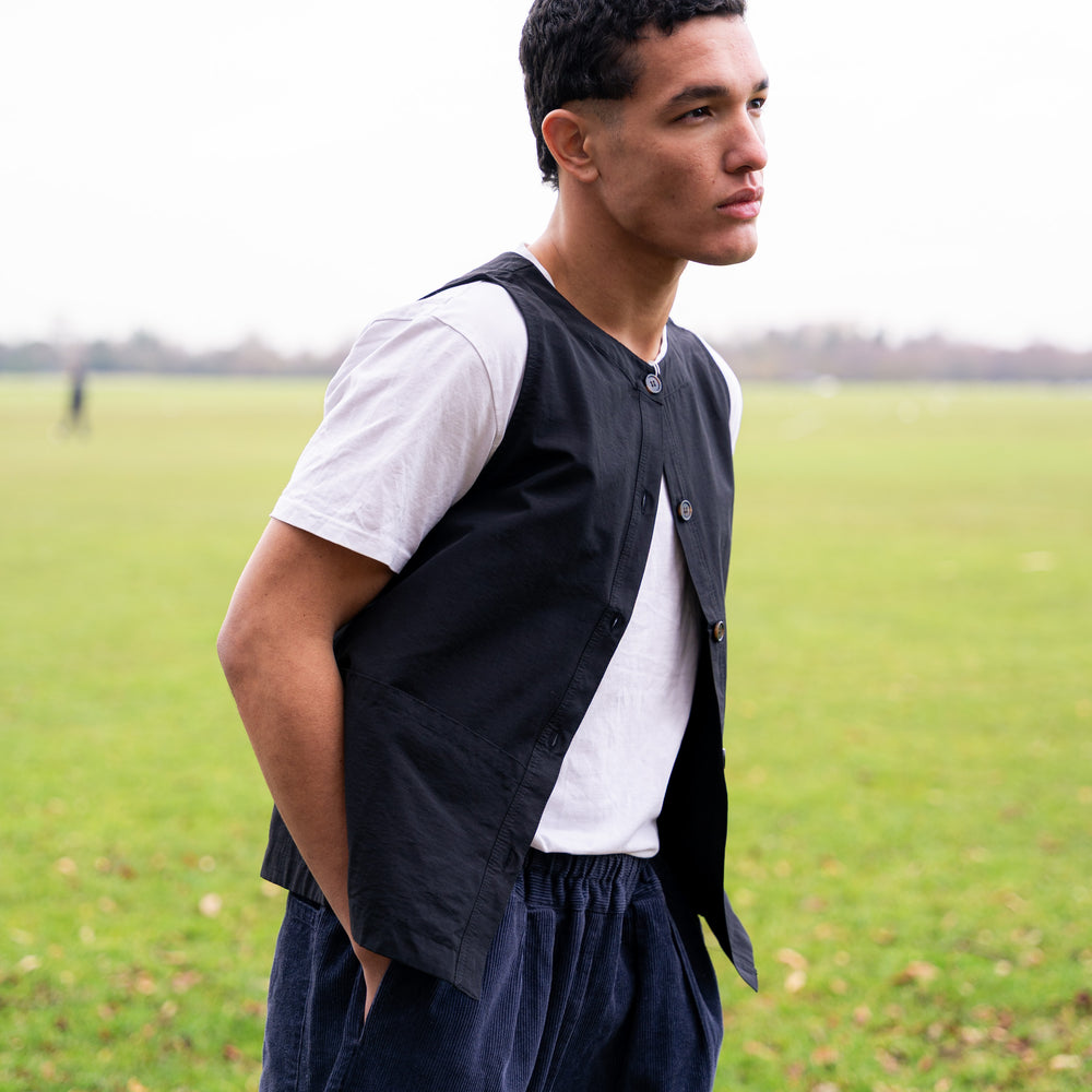 
                  
                    2 Way Pocket Vest Outerwear- Black
                  
                