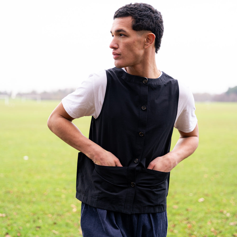 
                  
                    2 Way Pocket Vest Outerwear- Black
                  
                
