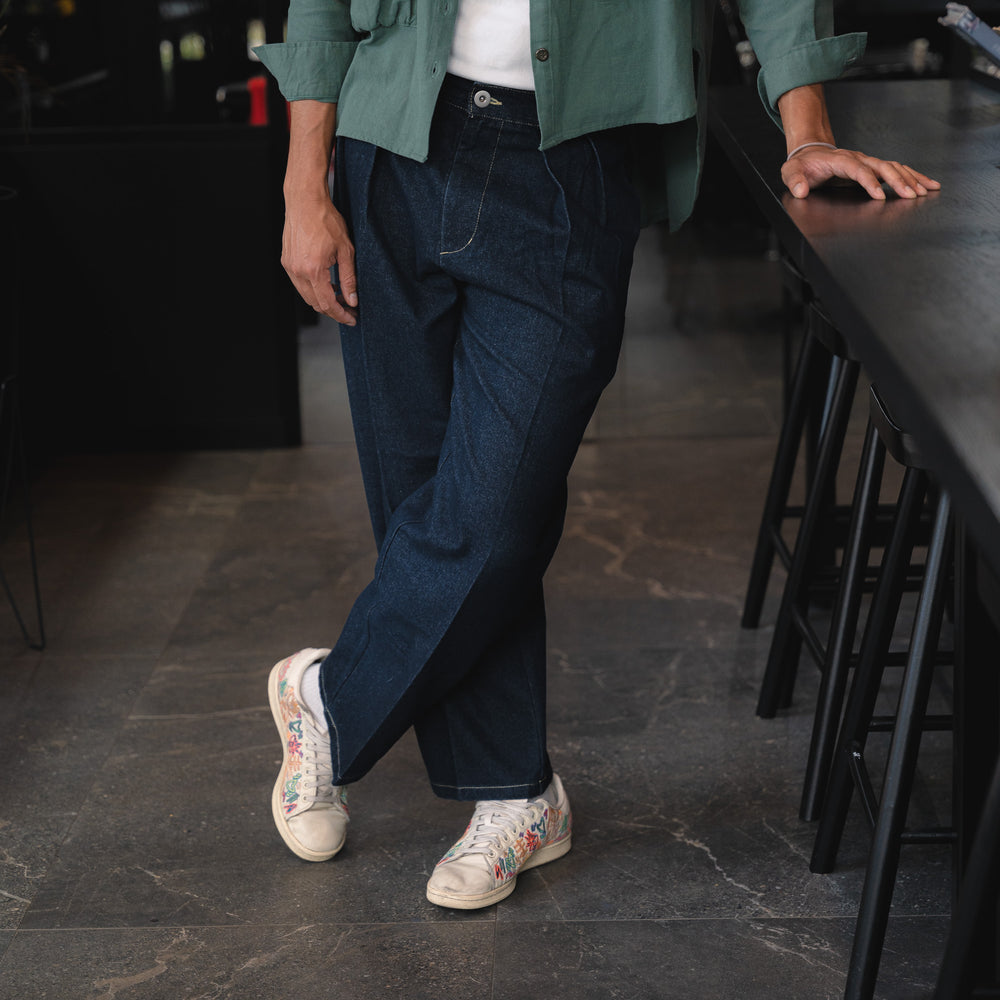 
                  
                    Men's Dark Denim Pants- Dark Blue
                  
                