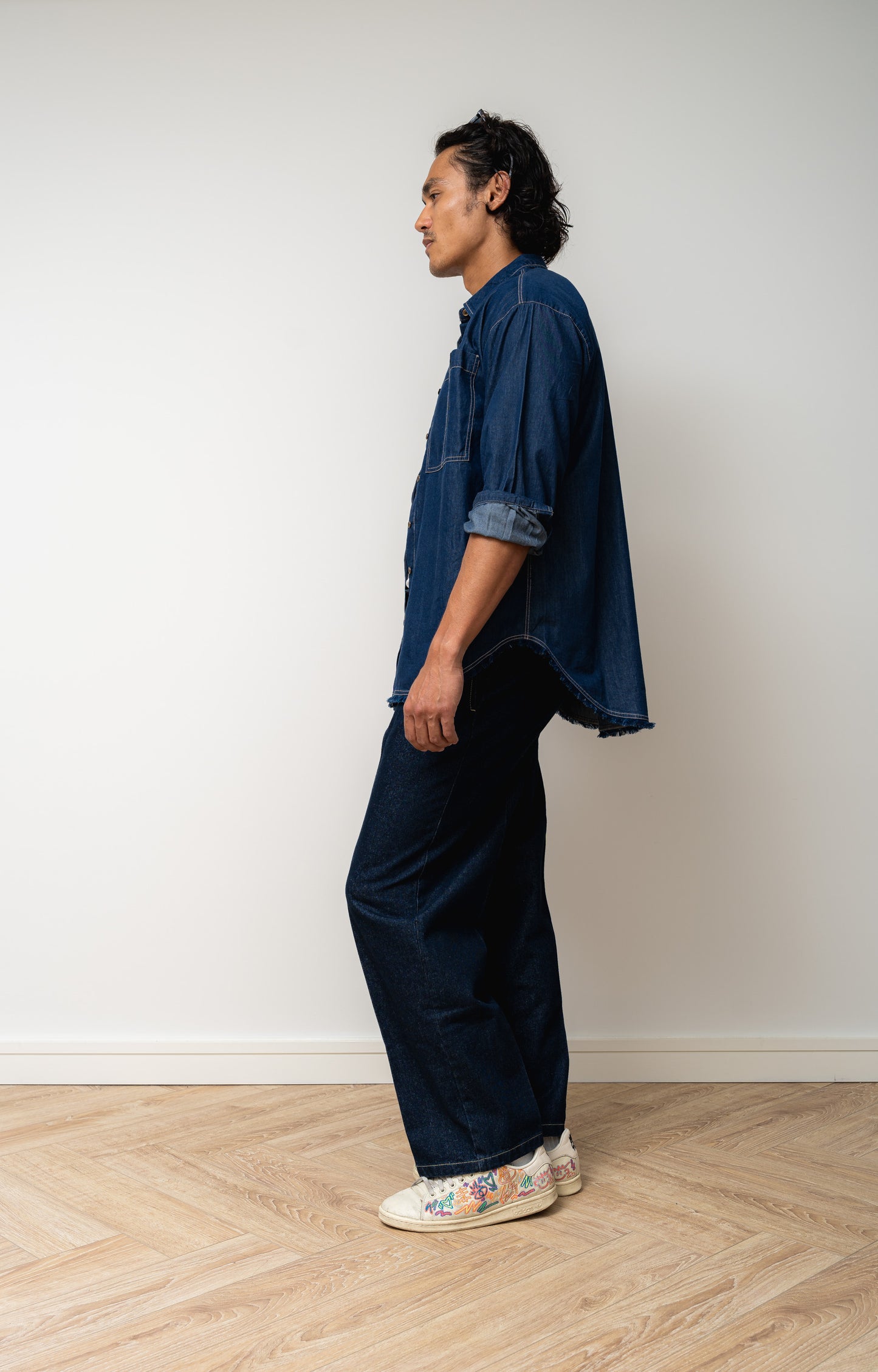 
                  
                    Denim Unisex Button Blouse
                  
                