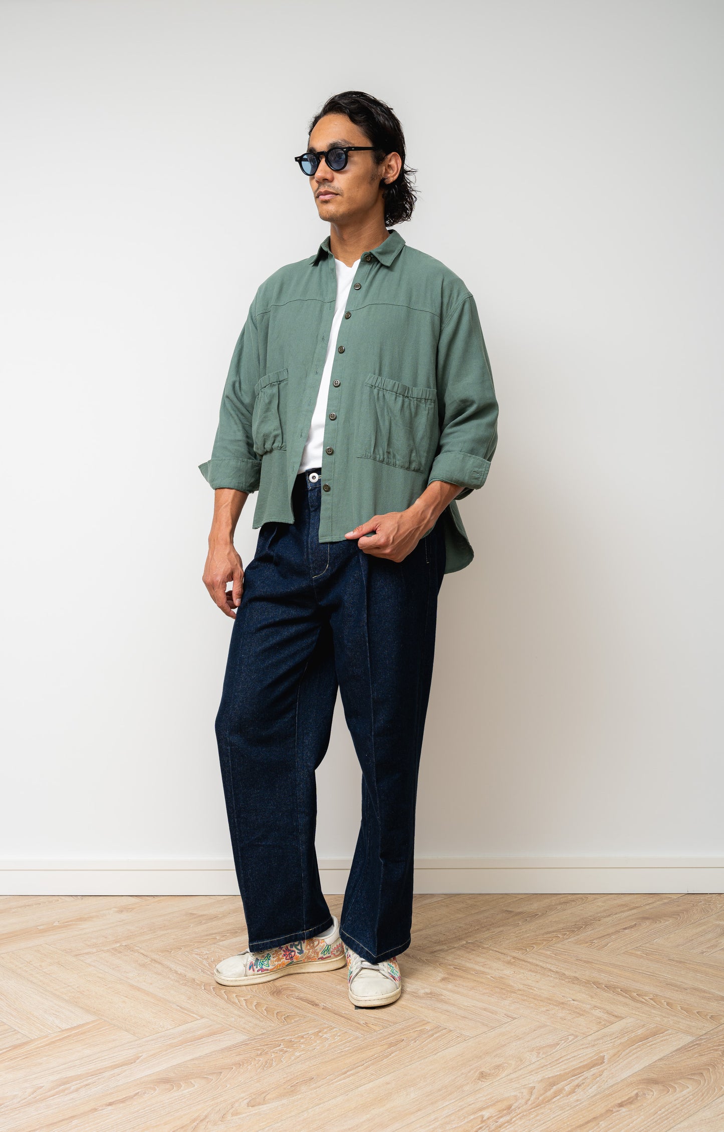 
                  
                    Midori Unisex Pocket Blouse- Green
                  
                
