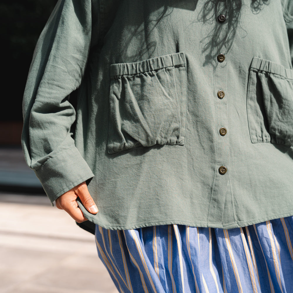 
                  
                    Midori Unisex Pocket Blouse- Green
                  
                