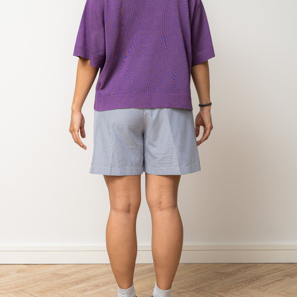 
                  
                    Murasaki Deep V Knitwear Short Sleeve- Purple
                  
                