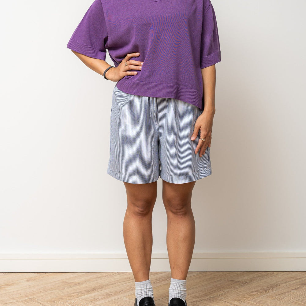
                  
                    Murasaki Deep V Knitwear Short Sleeve- Purple
                  
                