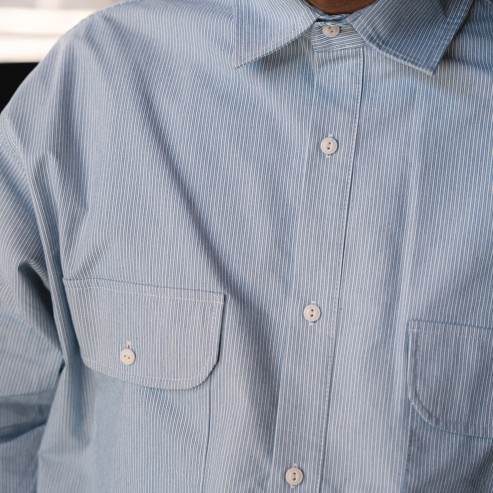 
                  
                    Kiraku Striped Pullover with adjustable chords- Light blue
                  
                