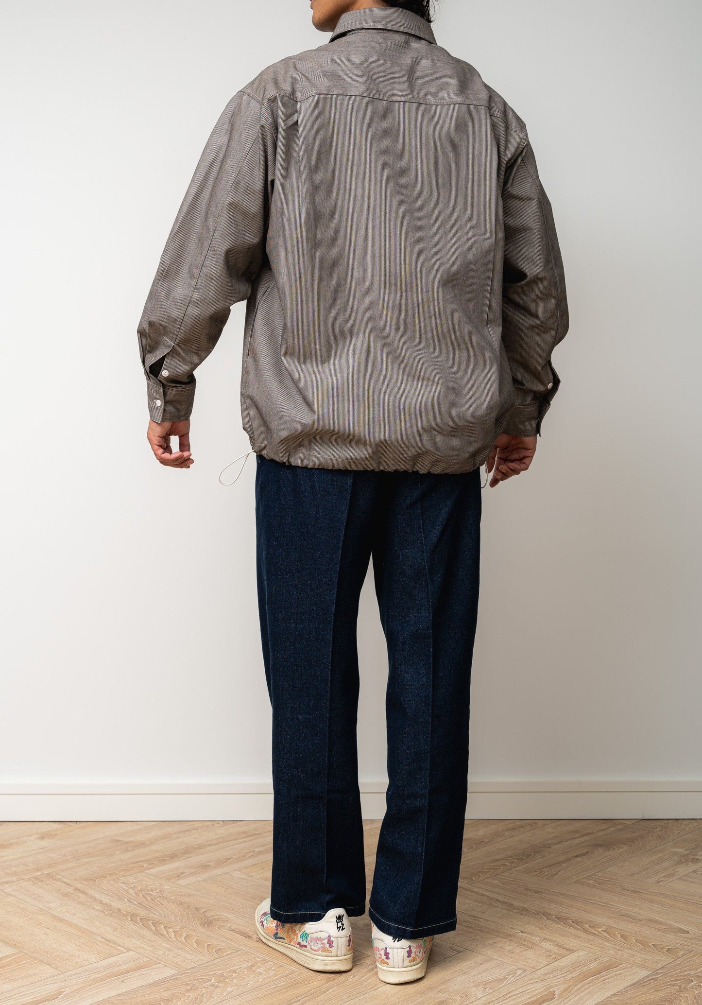 
                  
                    Kiraku Striped Pullover with adjustable chords- Brown/grey
                  
                