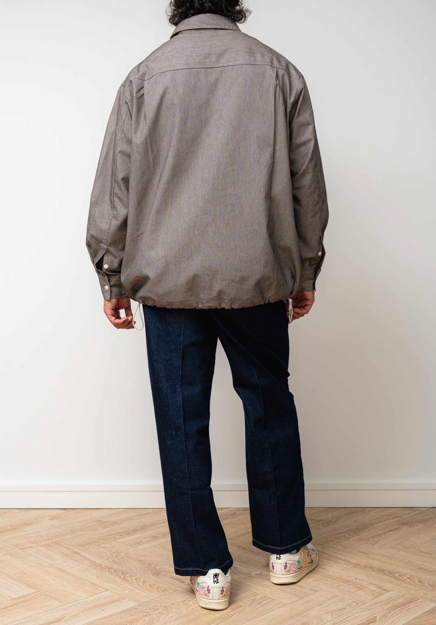 
                  
                    Kiraku Striped Pullover with adjustable chords- Brown/grey
                  
                
