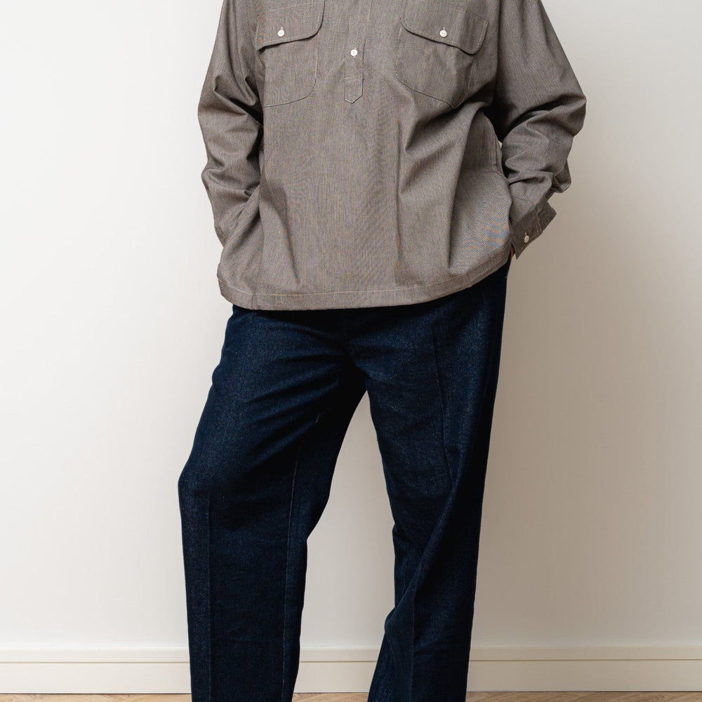 
                  
                    Kiraku Striped Pullover with adjustable chords- Brown/grey
                  
                